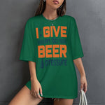 Women's Beer Pressure Typography Oversized T-shirt