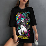 Women's Cyberpunk Edge Runners Anime Oversized T-shirt