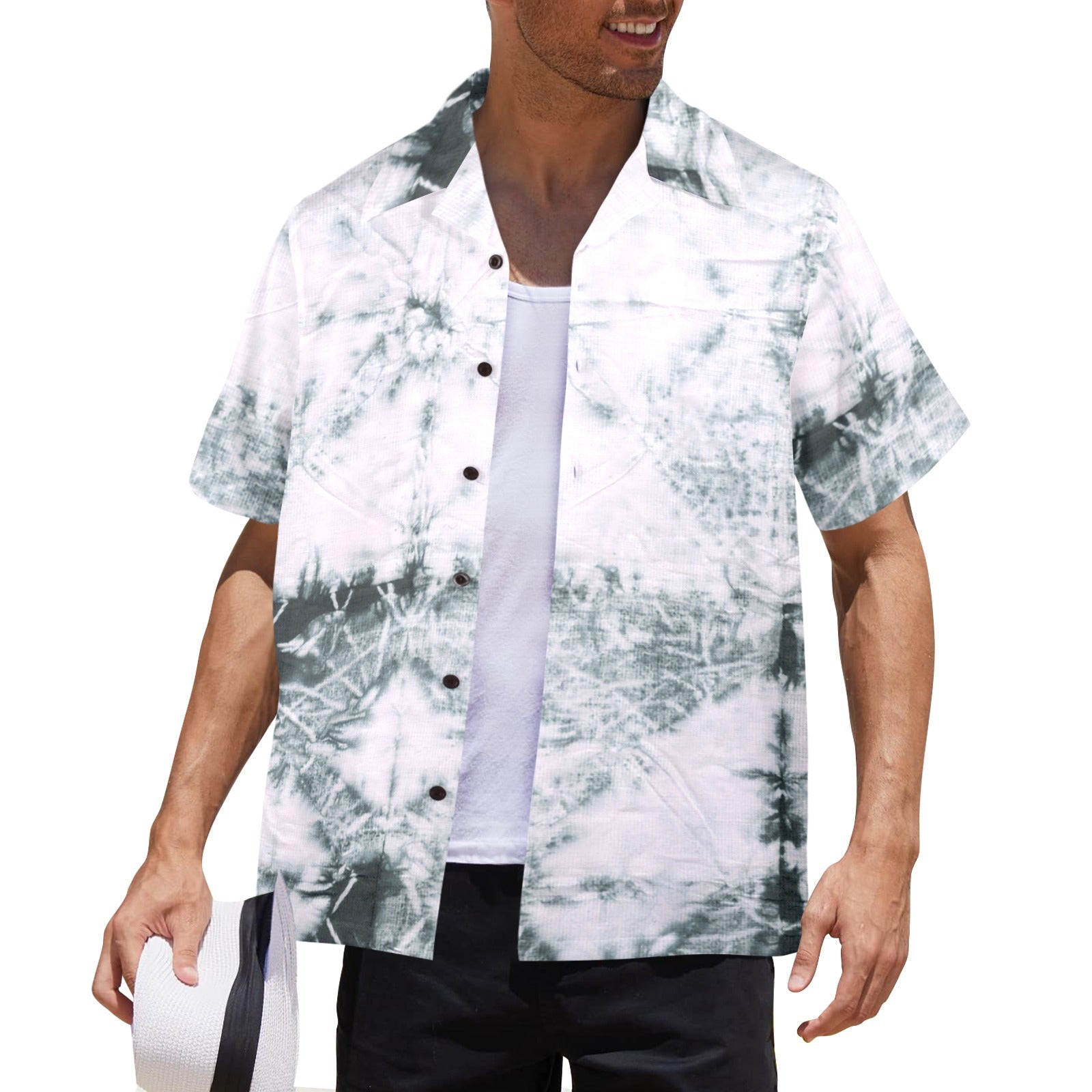 Men's Colorful Spiralla Abstract Half Sleeve Shirt