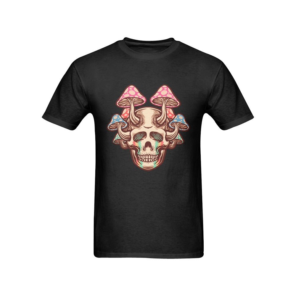 Men's Mushroom Skull Streetwear Classic Fit T-shirt