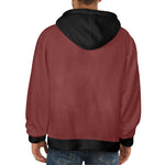 Men's Wine & Black Solid Flannel Hoodie