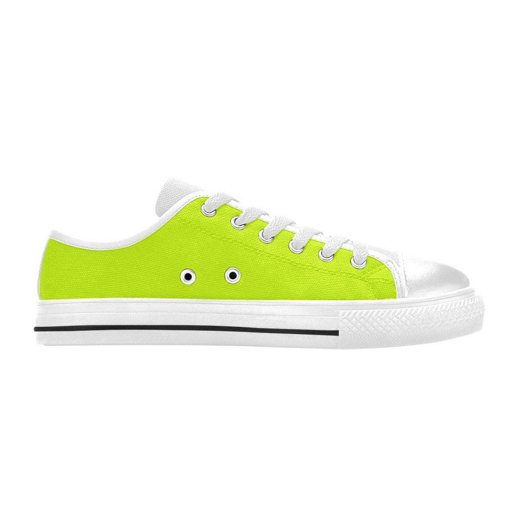 Women's Fluorescent Yellow Solid Low Top Shoes