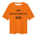 Men's High Thoughts Typography Oversized T-shirt