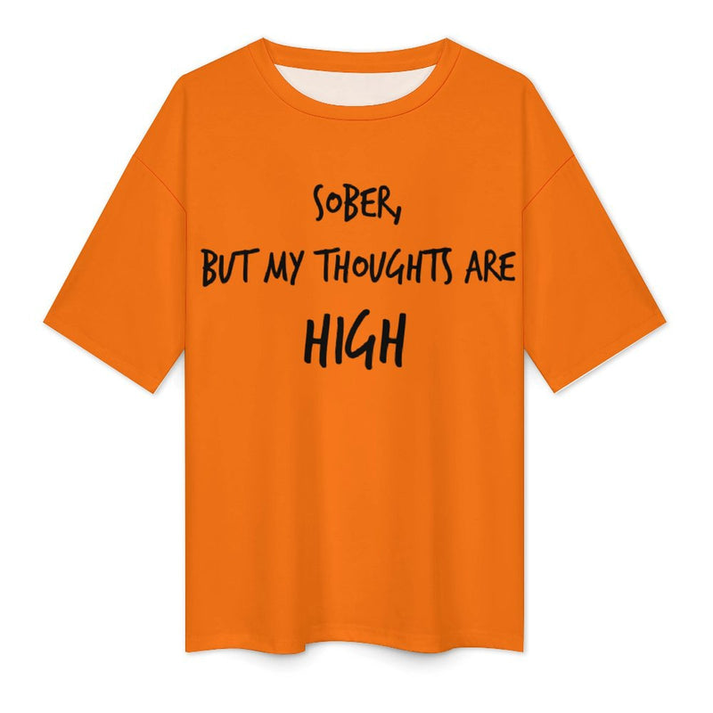 Men's High Thoughts Typography Oversized T-shirt