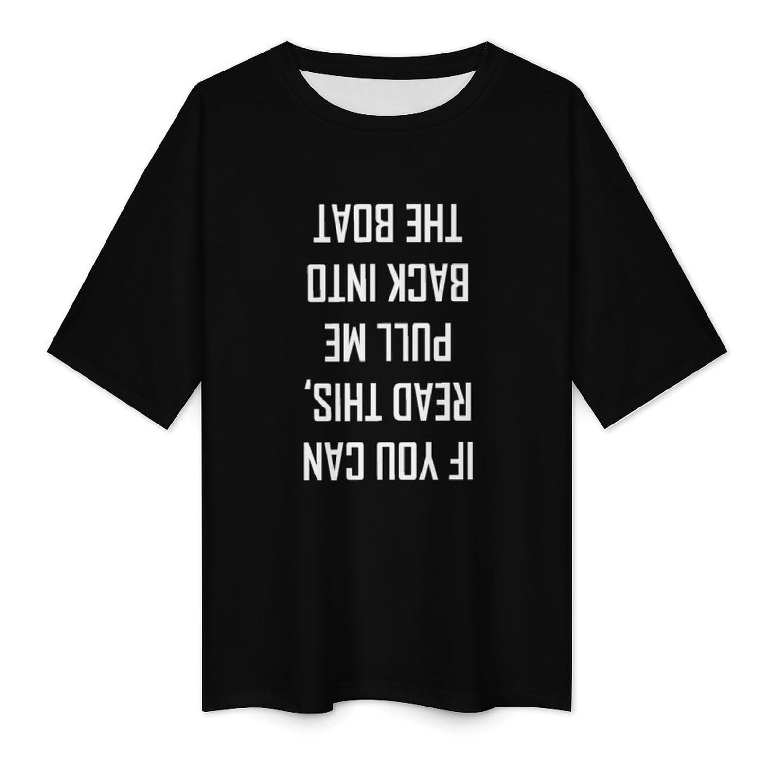 Men's Pull Me Back Typography Oversized T-shirt