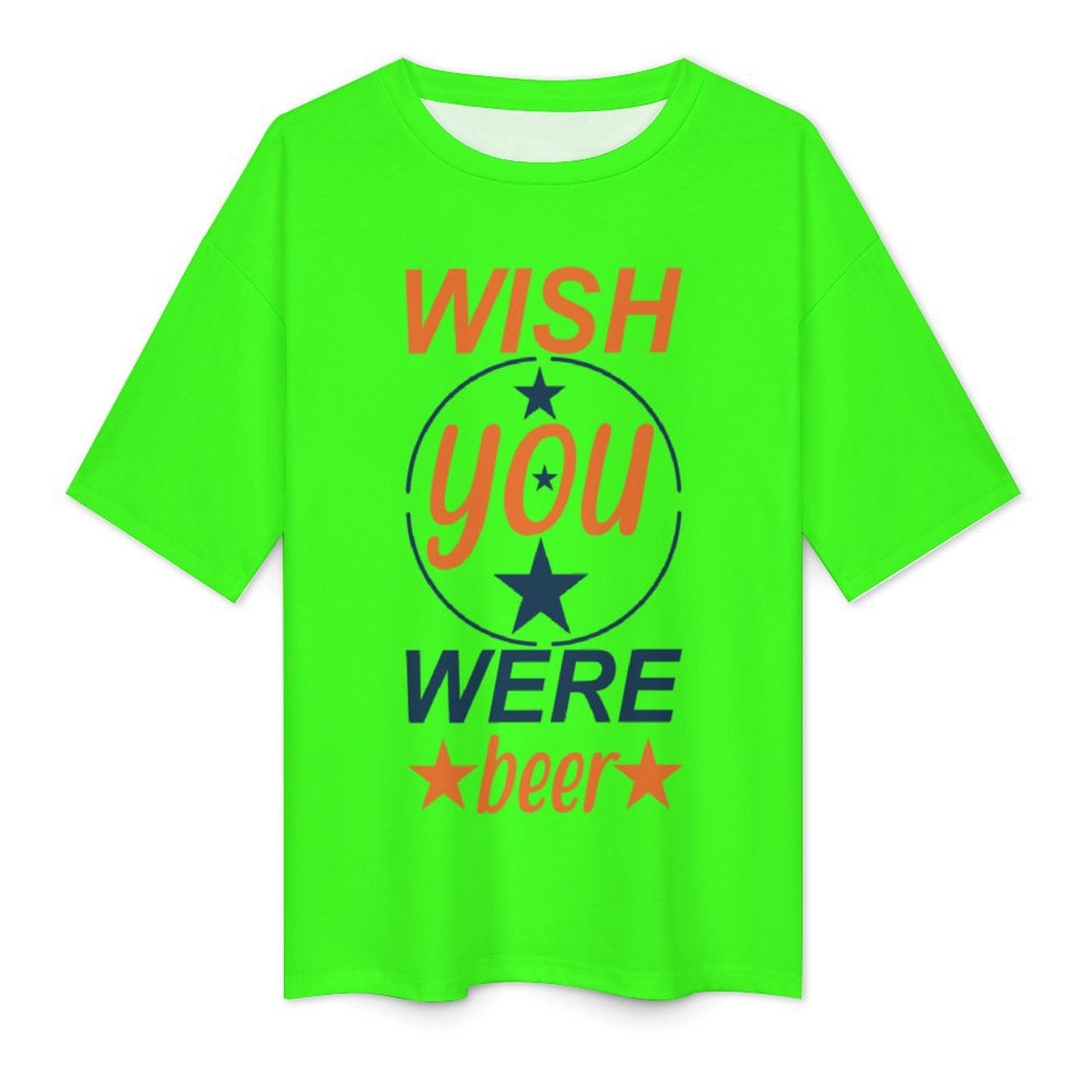 Men's Wish You Were Beer Typography Oversized T-shirt