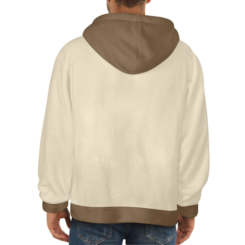 Men's Coffee Creme Solid Flannel Hoodie