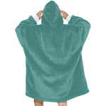 Women's Turquoise Solid Blanket Hoodie