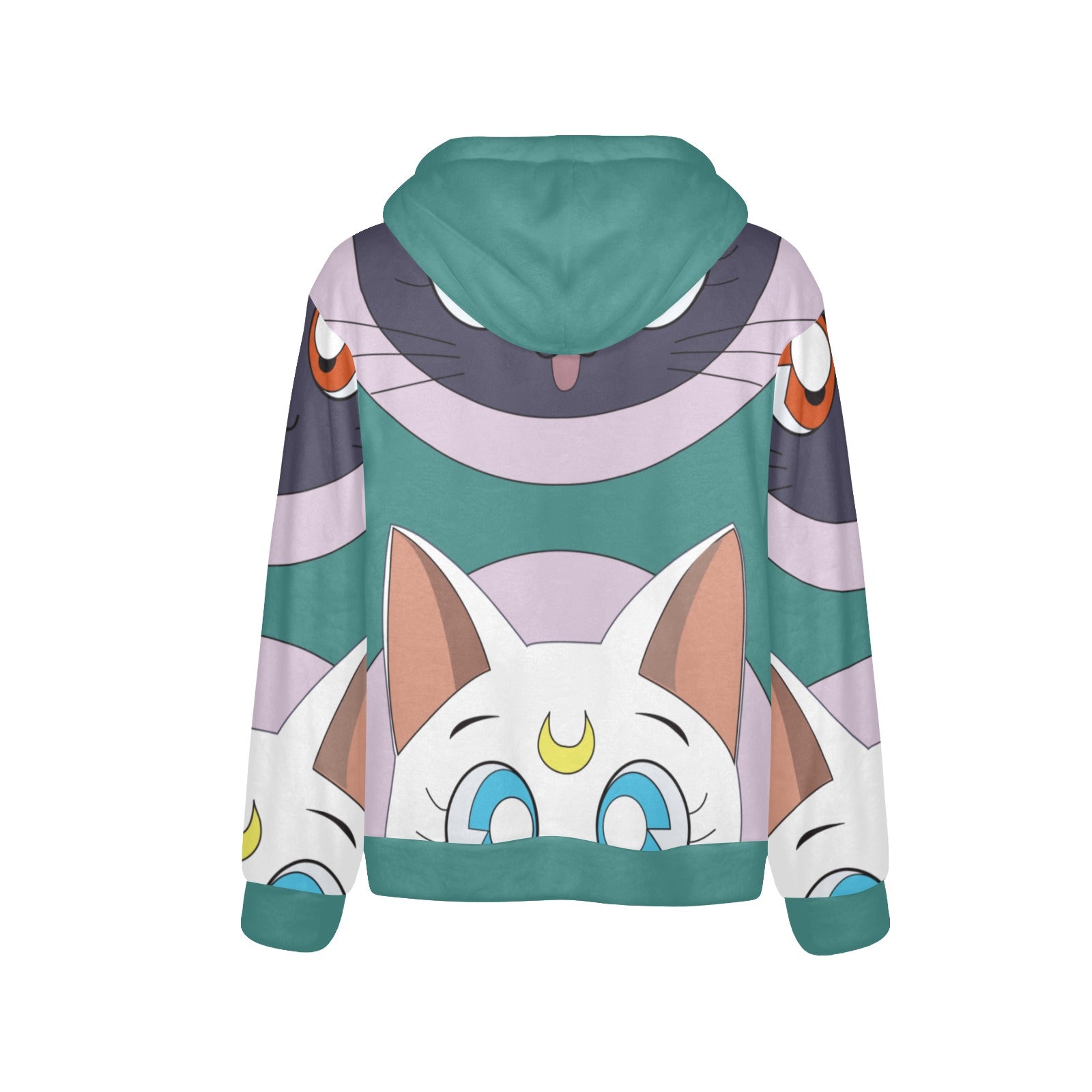 Men's Sailor Moon Cat Anime Flannel Hoodie
