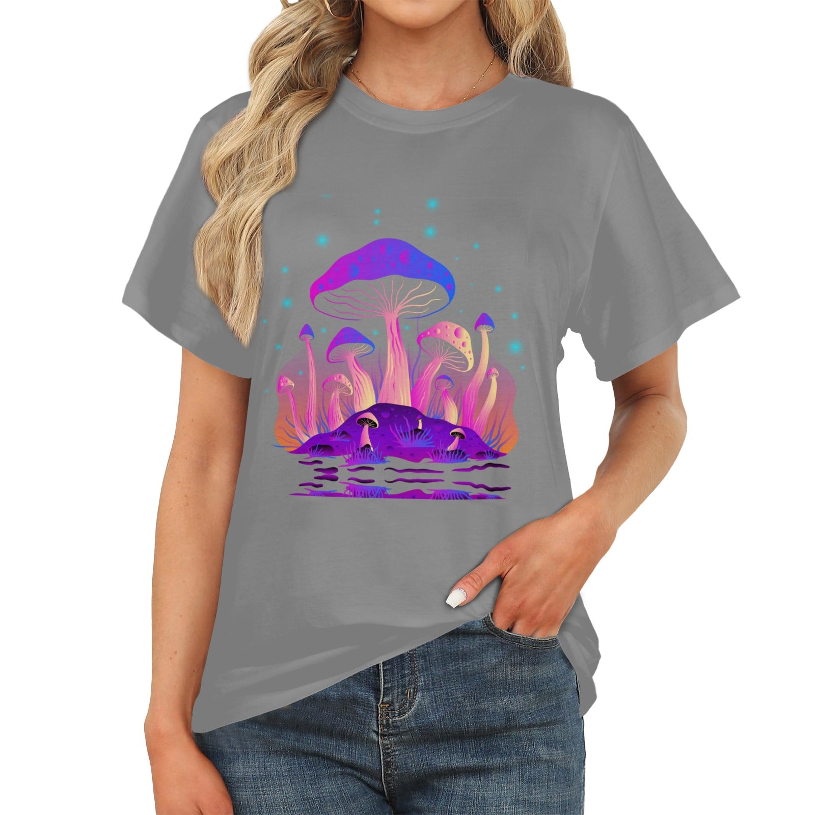 Women's Giant Mushroom Acid & Punk Classic Fit T-shirt