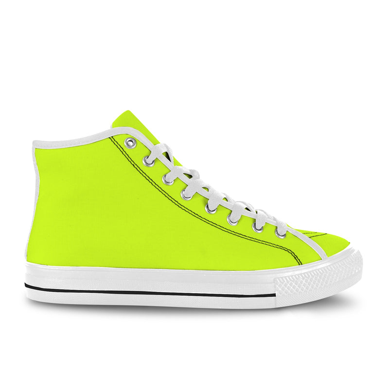 Men's Fluorescent Yellow Solid High Top Shoes