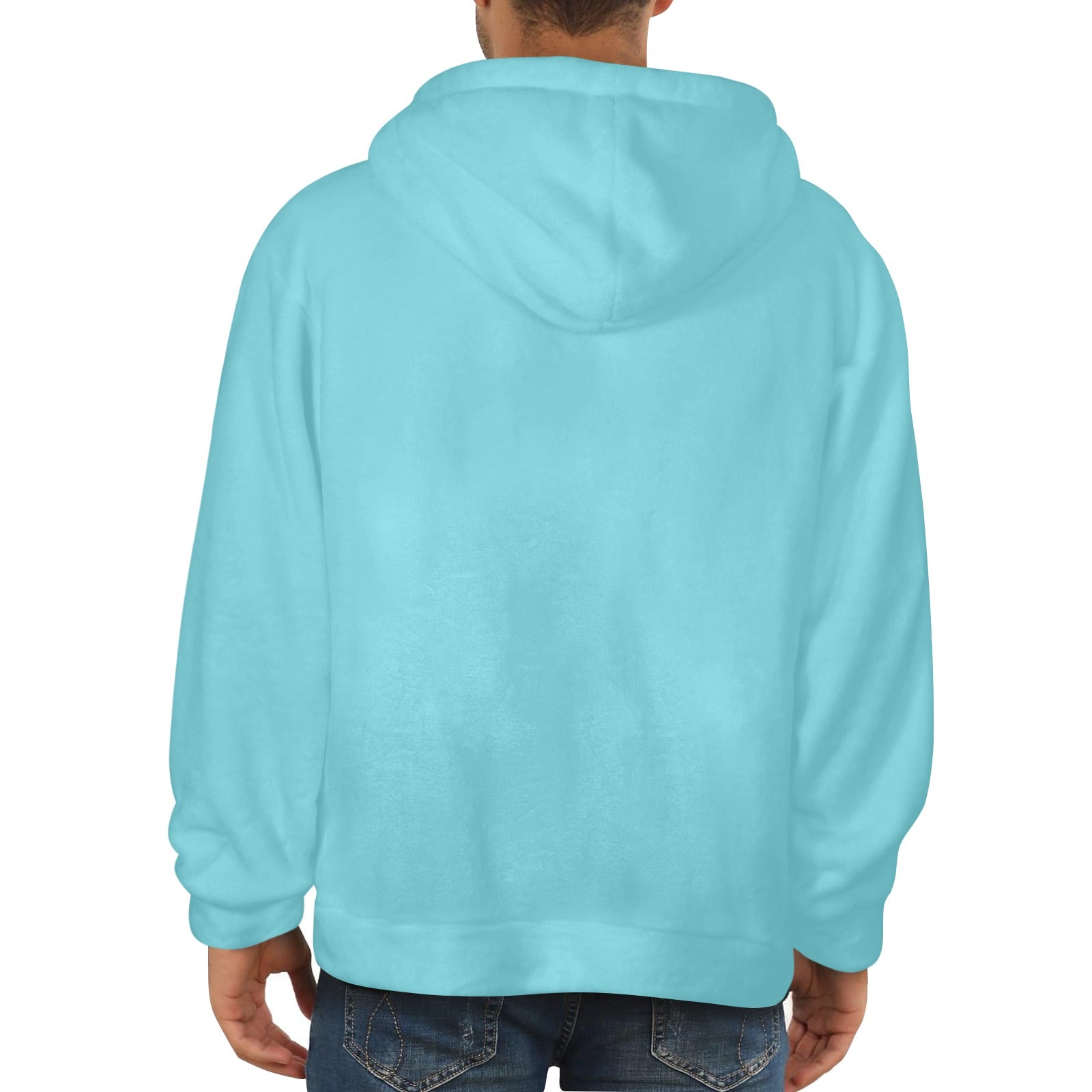 Men's Blizzard Blue Solid Flannel Hoodie