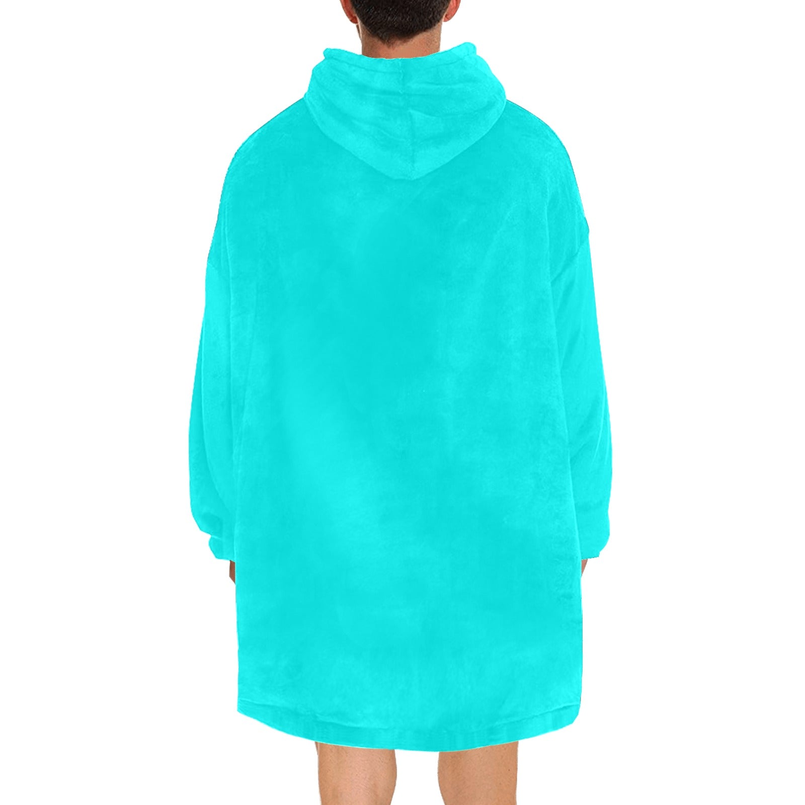 Men's Medium Turquoise Solid Blanket Hoodie