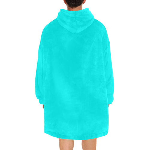 Men's Medium Turquoise Solid Blanket Hoodie