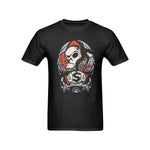 Men's Drip Skull Streetwear Classic Fit T-shirt