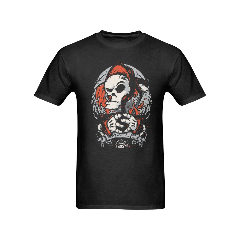 Men's Drip Skull Streetwear Classic Fit T-shirt