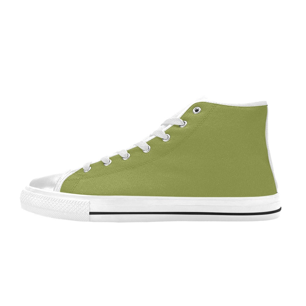Women's Dark Tan Solid High Top Shoes