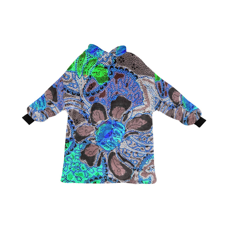 Women's Asian Batik Pattern Abstract Blanket Hoodie