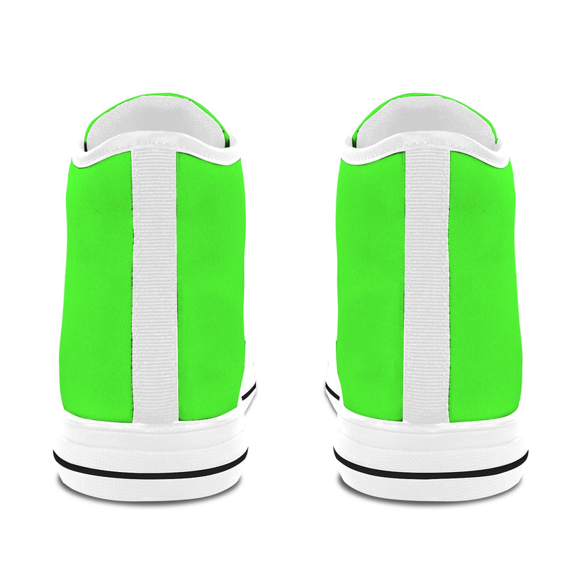 Men's Neon Green Solid High Top Shoes