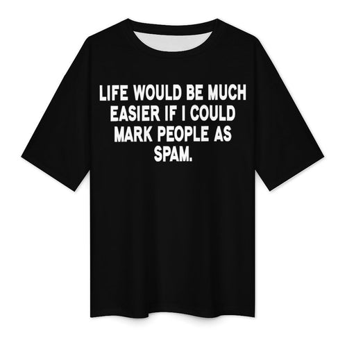 Men's Spam Typography Oversized T-shirt