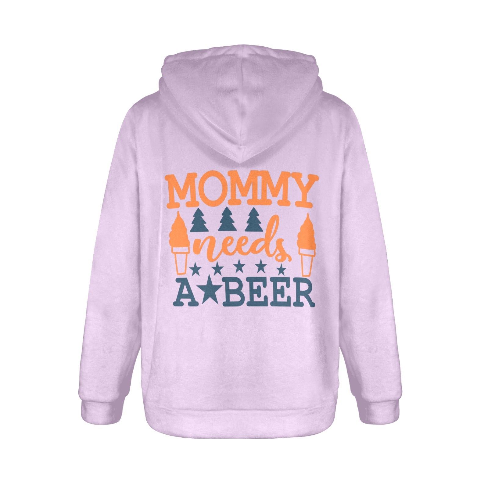 Women's Mommy Needs a Beer Typography Flannel Hoodie