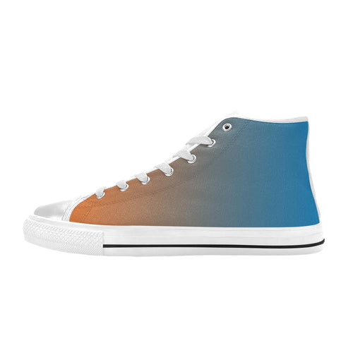 Men's Orange Blue Hue Solid High Top Shoes