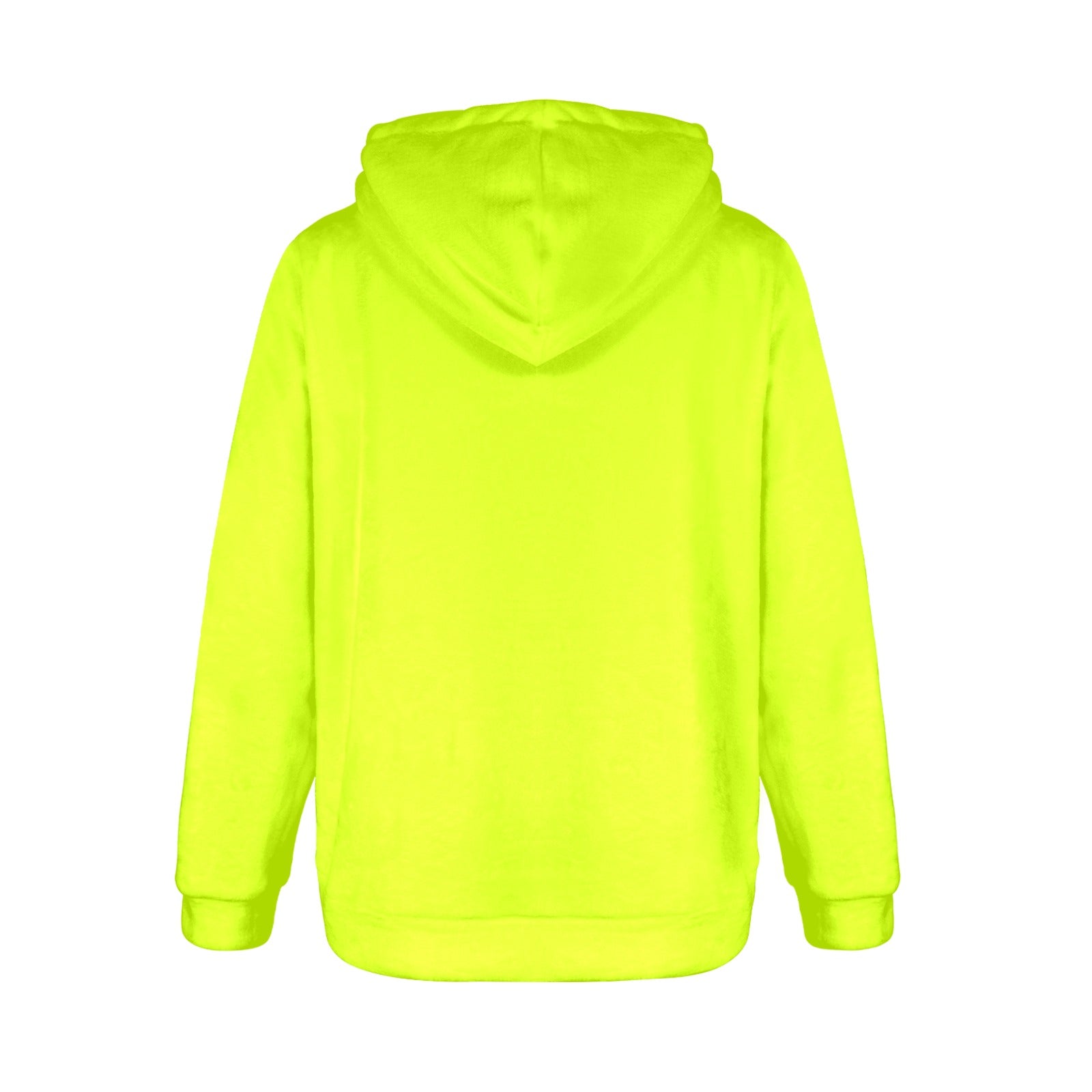Women's Fluorescent Yellow Solid Flannel Hoodie