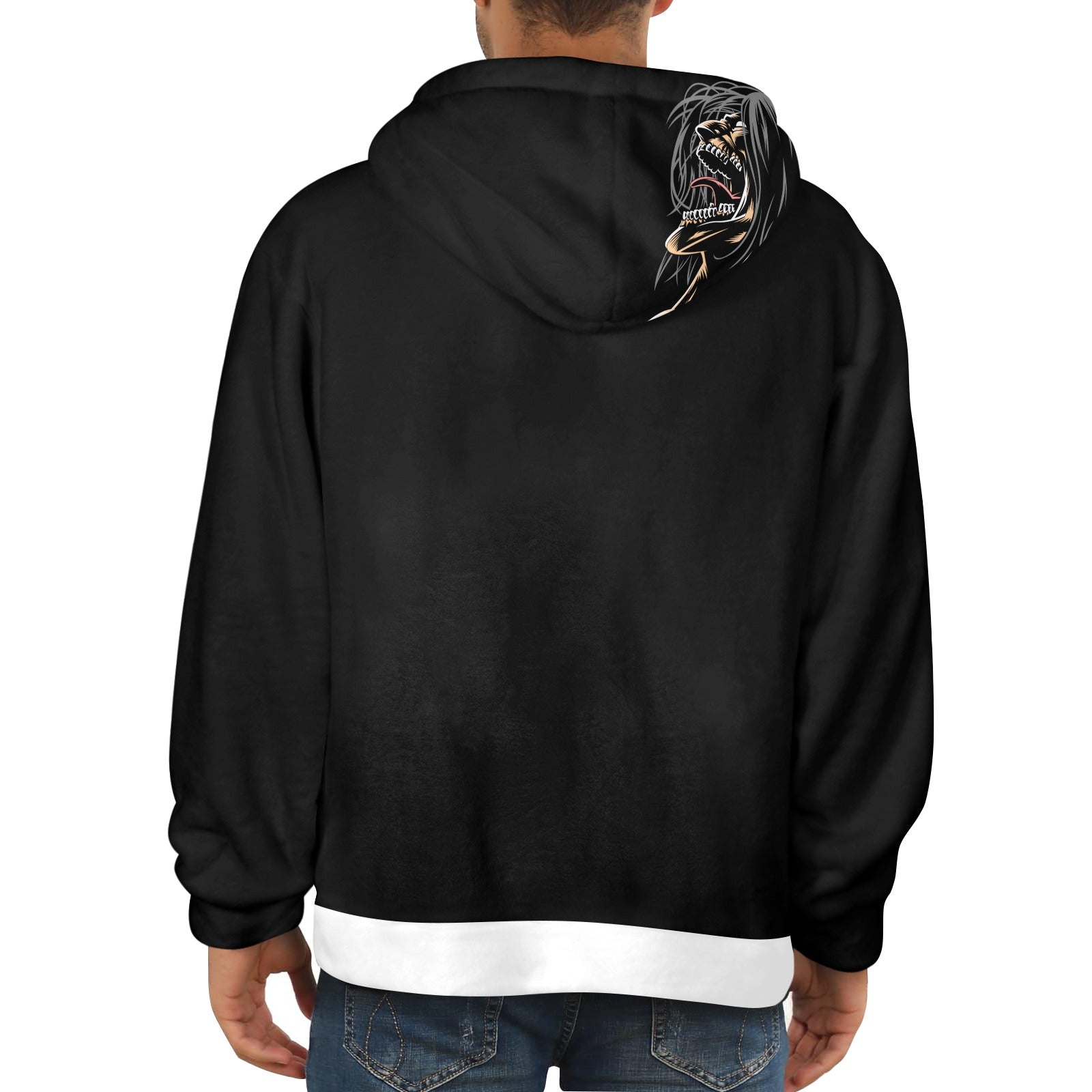 Men's Titan Face Attack on Titan Anime Flannel Hoodie