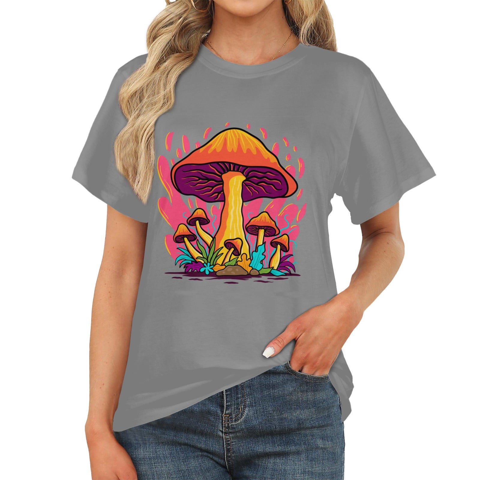 Women's Flaming Mushroom Acid & Punk Classic Fit T-shirt