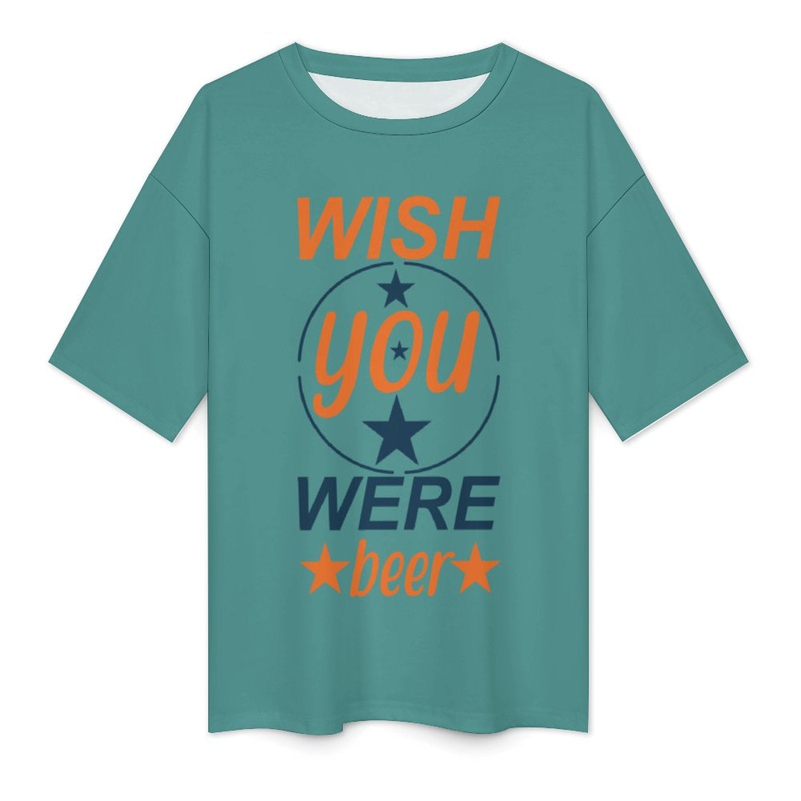 Men's Wish You Were Beer Typography Oversized T-shirt