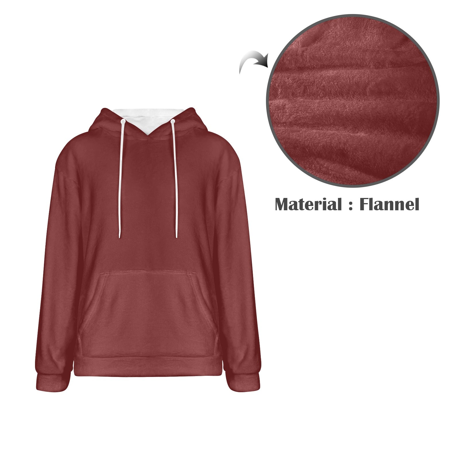 Men's Brown Solid Flannel Hoodie
