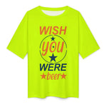 Men's Wish You Were Beer Typography Oversized T-shirt