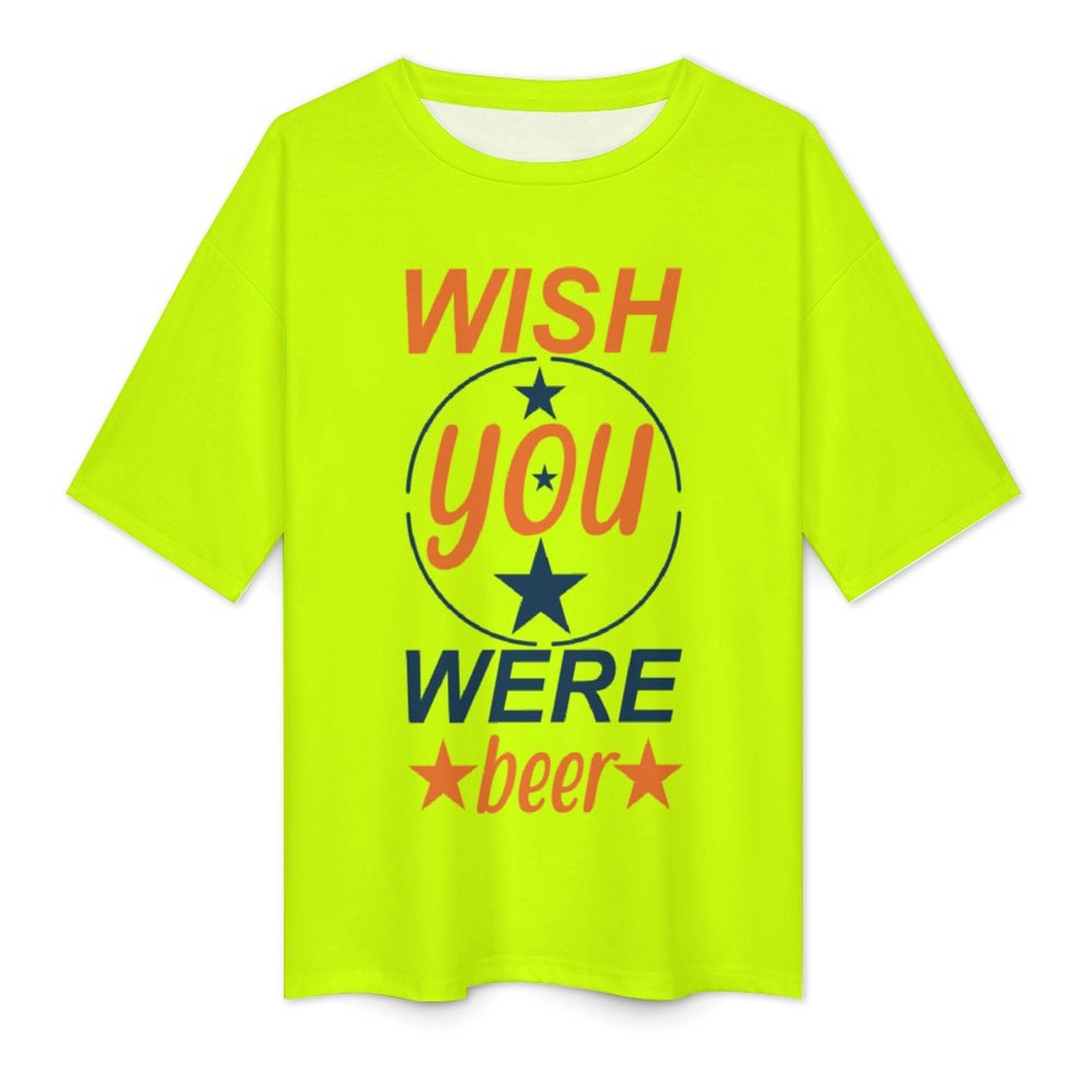 Men's Wish You Were Beer Typography Oversized T-shirt
