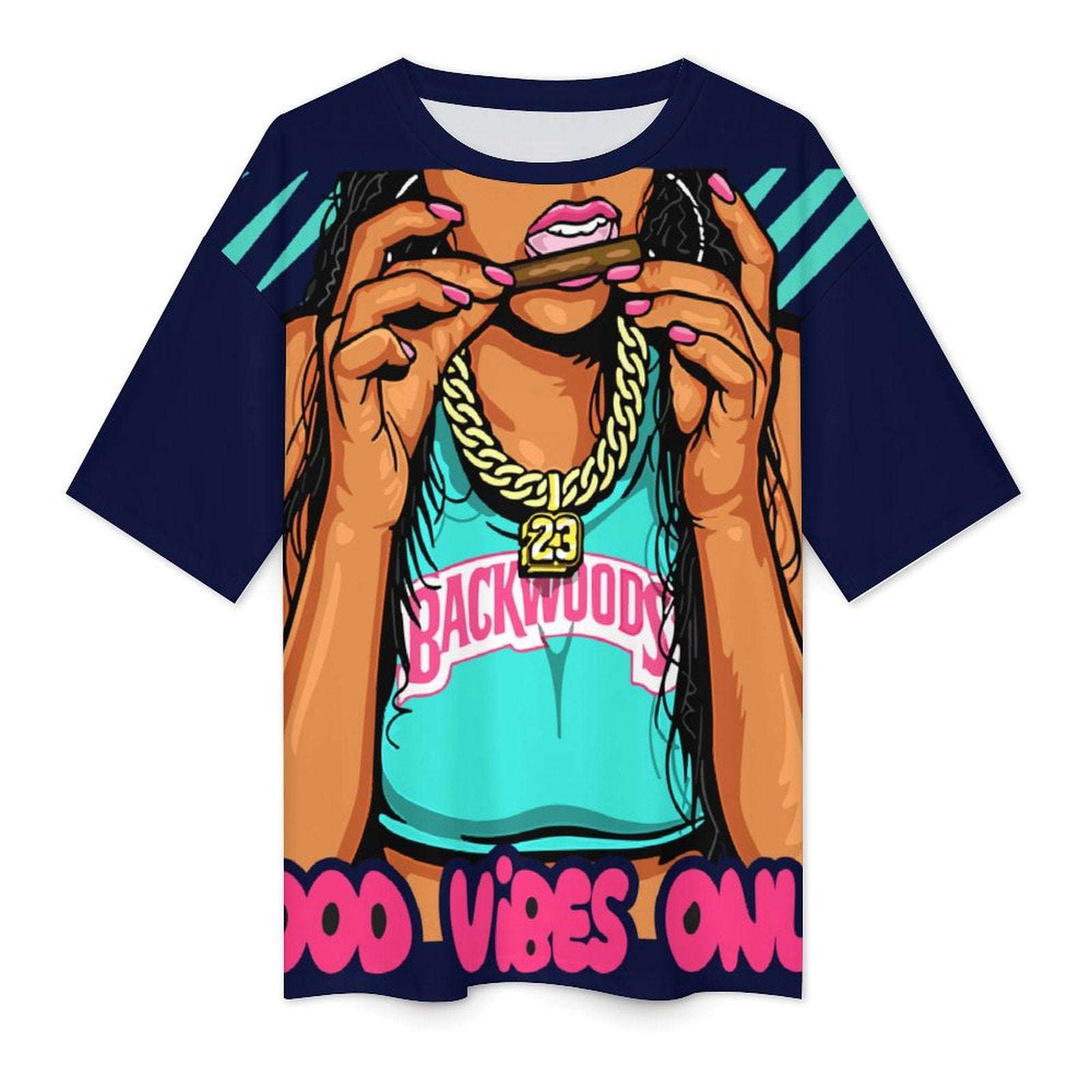 Women's Good Vibes Only Streetwear Oversized T-shirt