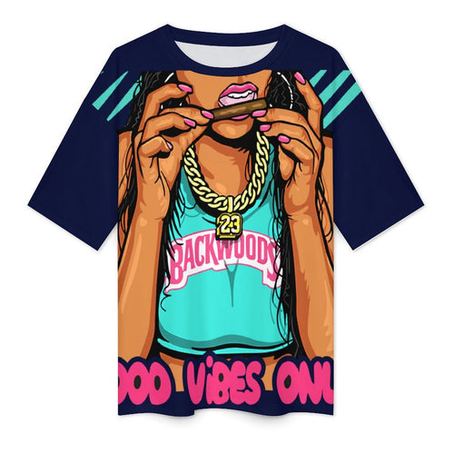 Women's Good Vibes Only Streetwear Oversized T-shirt