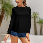 Women's Black Solid Sweatshirt