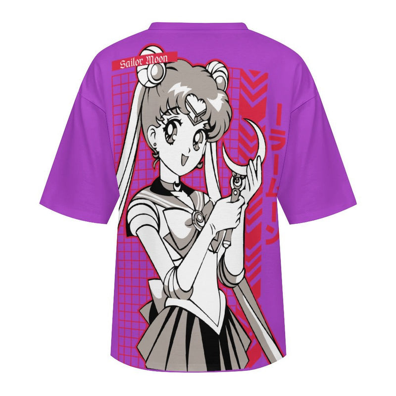 Women's Sailor Moon Fun Mode Anime Oversized T-shirt