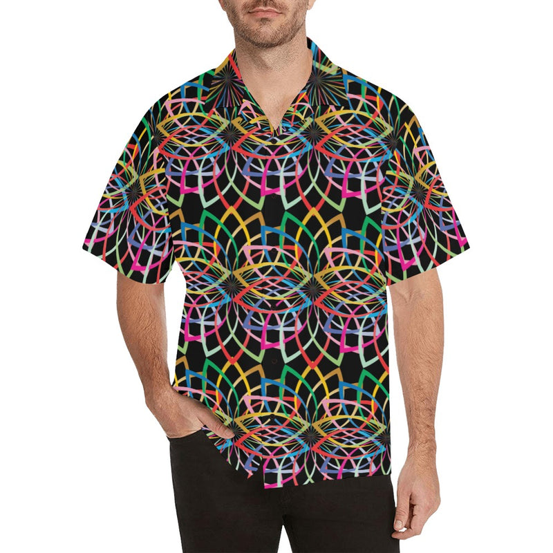 Men's Colorful Spiralla Abstract Half Sleeve Shirt