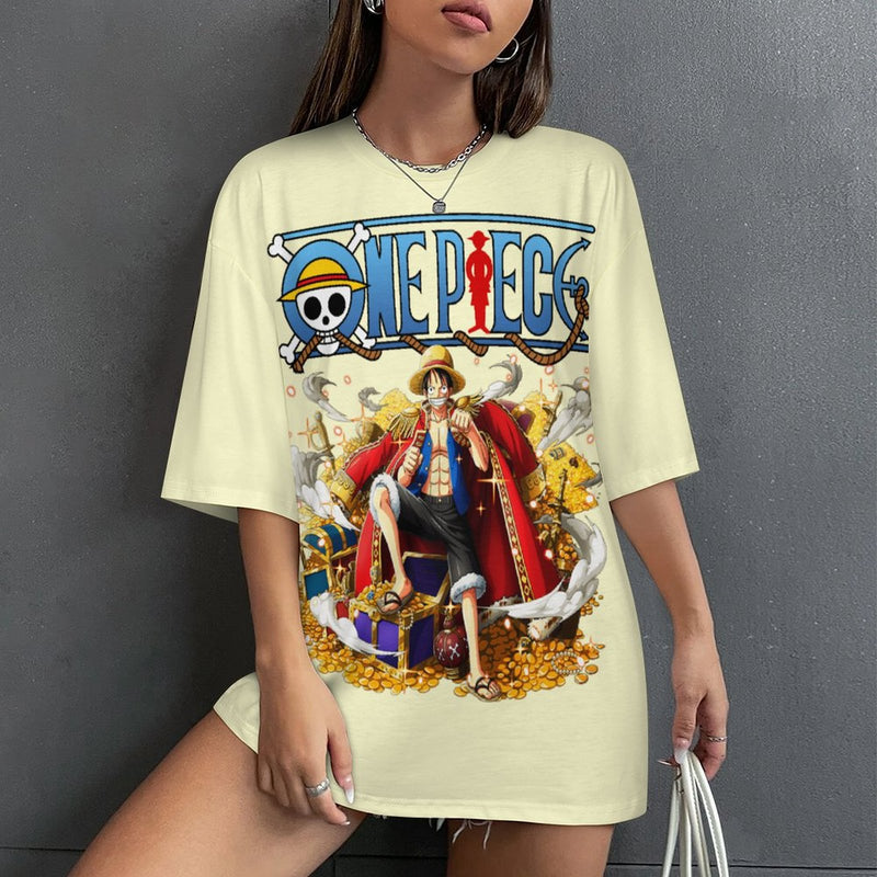 Women's Luffy One Piece Anime Oversized T-shirt