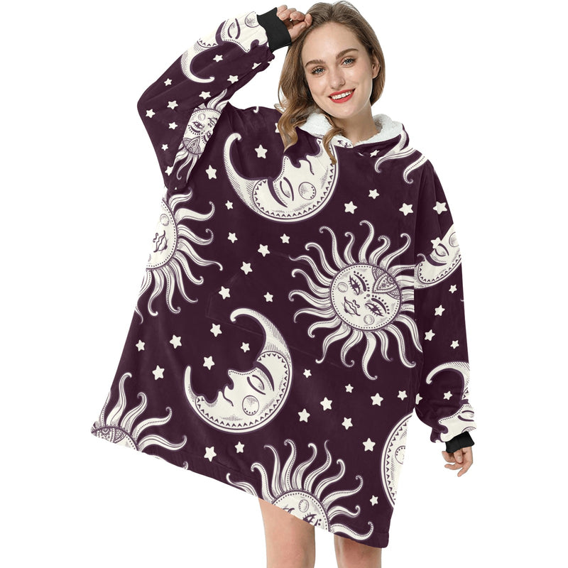 Women's Sun and Moon Abstract Blanket Hoodie