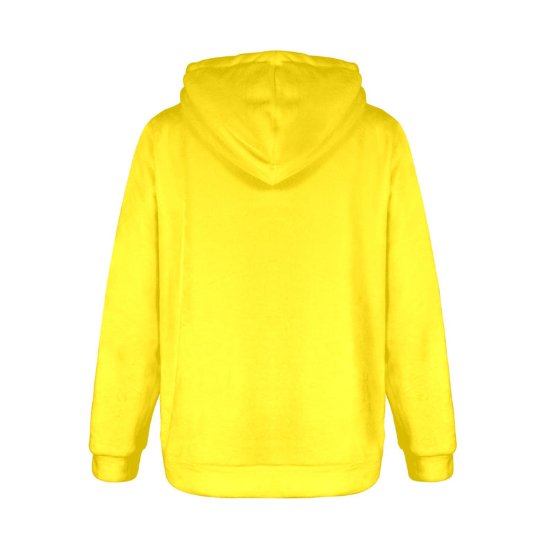 Women's Golden Yellow Solid Flannel Hoodie
