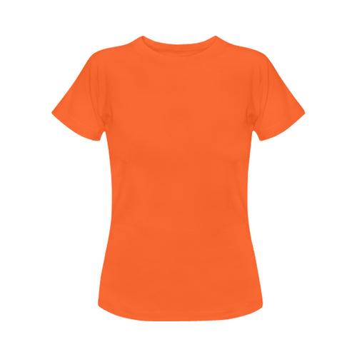 Women's Deep Carrot Orange Solid Classic T-shirt
