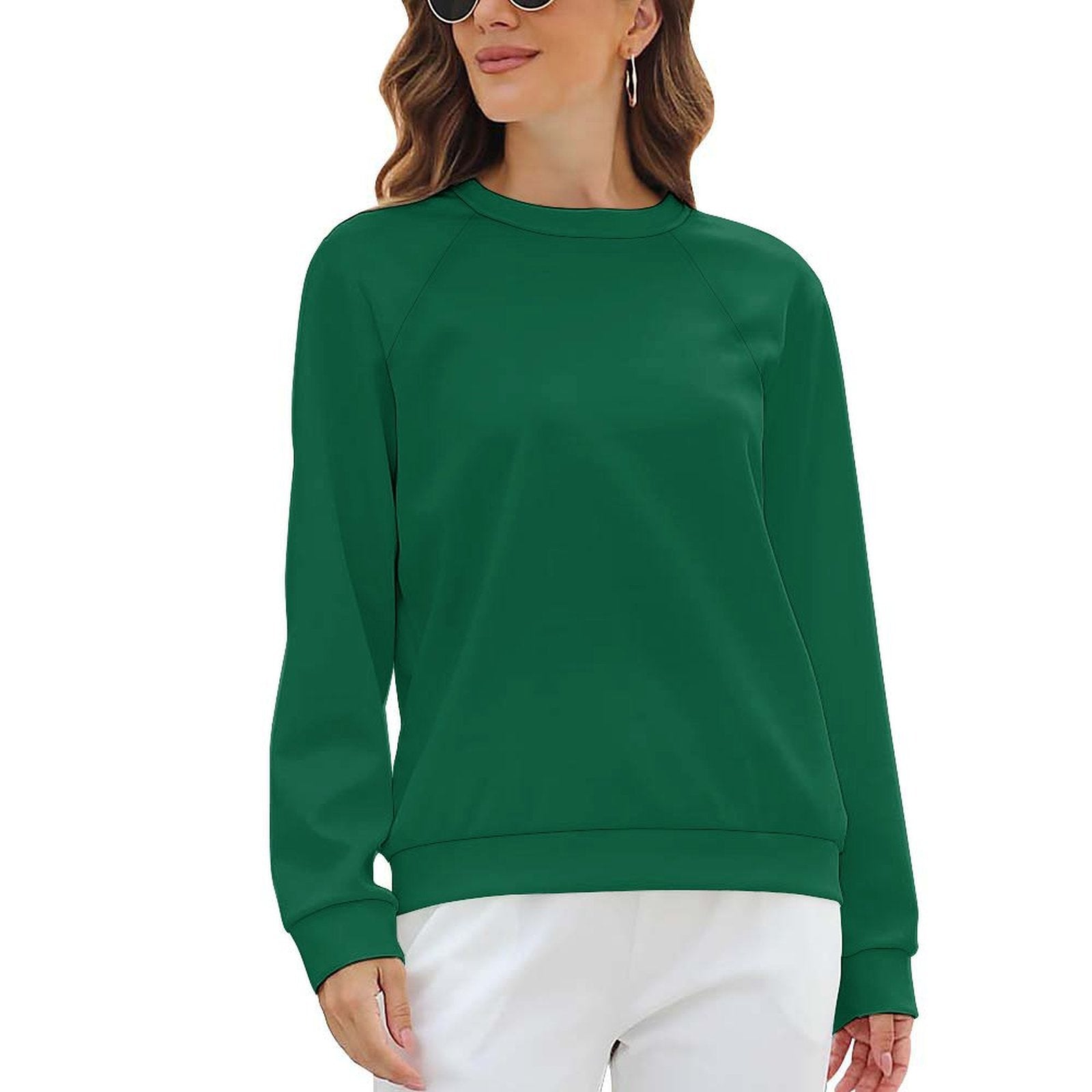 Women's Bottle Green Solid Sweatshirt