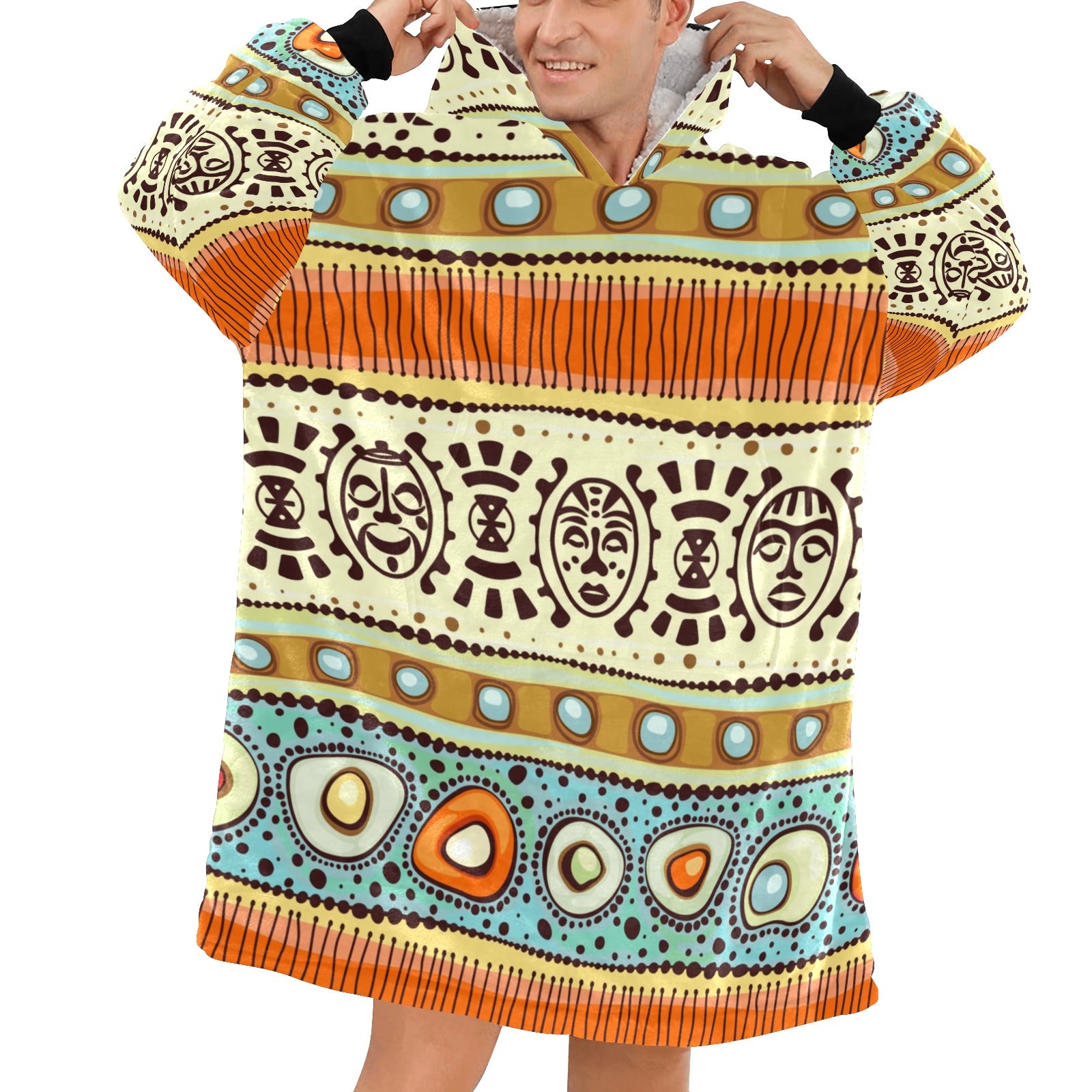 Men's African Pattern Abstract Blanket Hoodie