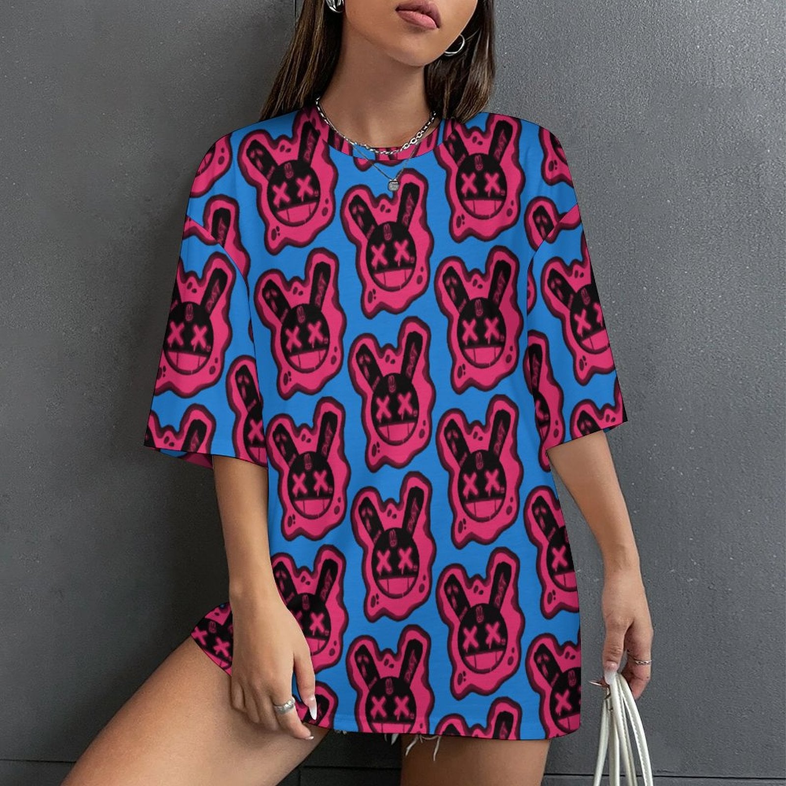 Women's Urban Bunny Streetwear Oversized T-shirt