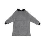 Men's Grey & Black Solid Blanket Hoodie