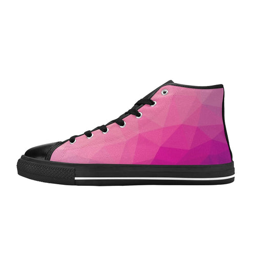 Women's Pink Hue Prism Abstract High Top Shoes