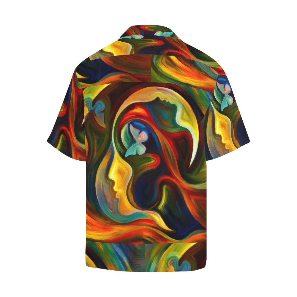 Men's Cosmic Mind Abstract Half Sleeve Shirt