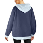 Women's Charcoal & Alice Blue Solid Flannel Hoodie