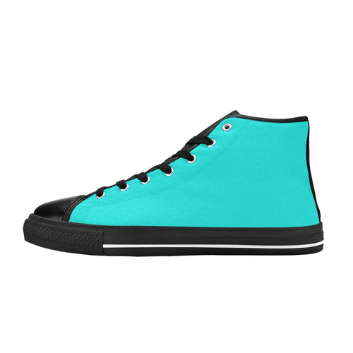 Men's Medium Turquoise Solid High Top Shoes